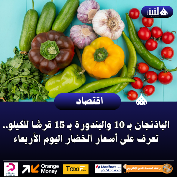 الباذنجان بـ 10 والبندورة بـ 15 قرشا للكيلو.. تعرف على أسعار الخضار اليوم الأربعاء