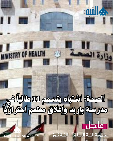 الصحة: اشتباه بتسمم 11 طالباً في مدرسة بإربد وإغلاق مطعم احترازياً