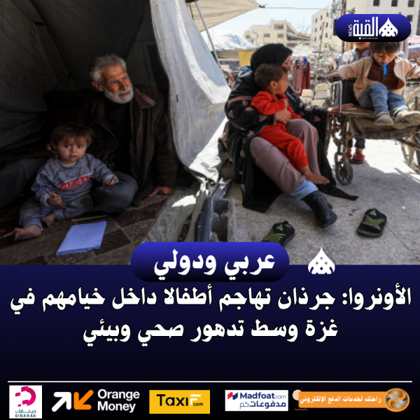 الأونروا: جرذان تهاجم أطفالا داخل خيامهم في غزة وسط تدهور صحي وبيئي