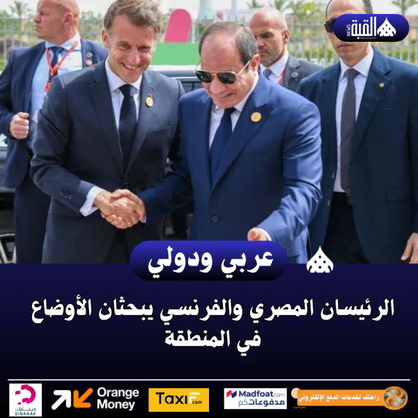 الرئيسان المصري والفرنسي يبحثان الأوضاع في المنطقة