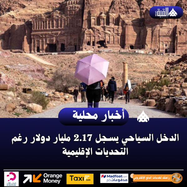 الدخل السياحي يسجل 2.17 مليار دولار رغم التحديات الإقليمية