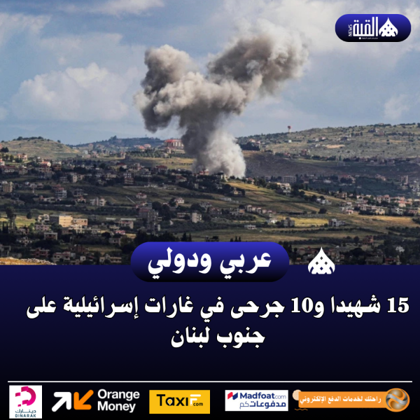15 شهيدا و10 جرحى في غارات إسرائيلية على جنوب لبنان