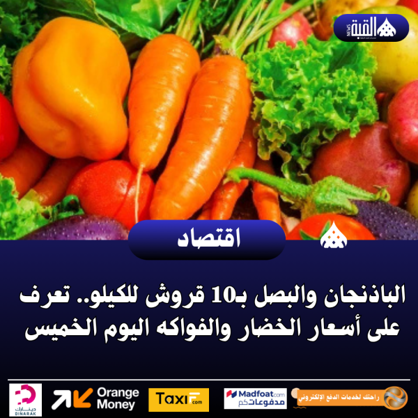 الباذنجان والبصل بـ10 قروش للكيلو.. تعرف على أسعار الخضار والفواكه اليوم الخميس