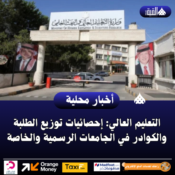 التعليم العالي: إحصائيات توزيع الطلبة والكوادر في الجامعات الرسمية والخاصة