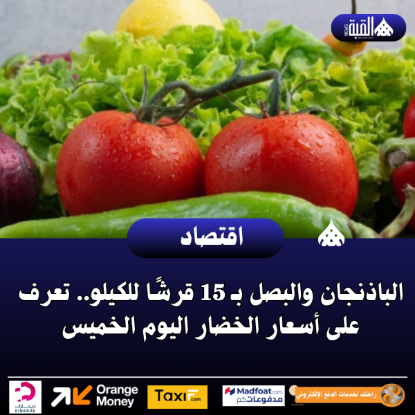 الباذنجان والبصل بـ 15 قرشًا للكيلو.. تعرف على أسعار الخضار اليوم الخميس