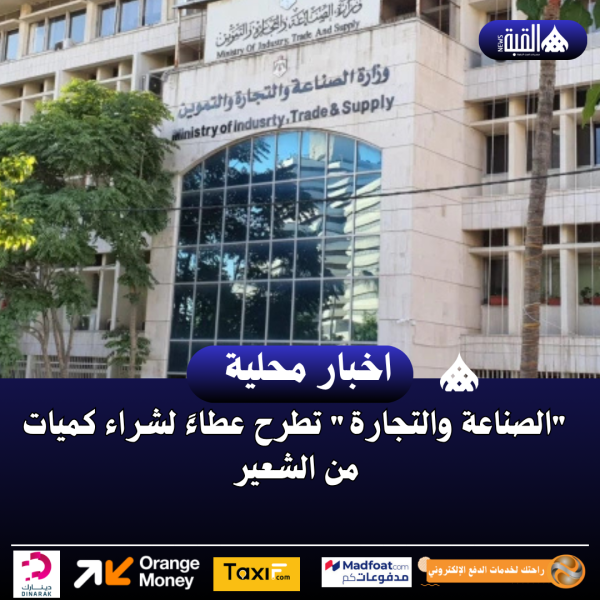 الصناعة والتجارة تطرح عطاءً لشراء كميات من الشعير