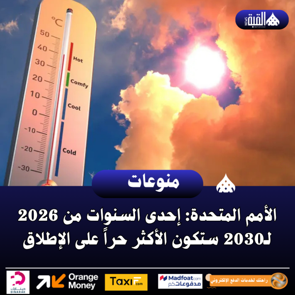 الأمم المتحدة: إحدى السنوات من 2026 لـ2030 ستكون الأكثر حراً على الإطلاق