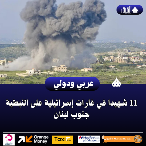 11 شهيدا في غارات إسرائيلية على النبطية جنوب لبنان