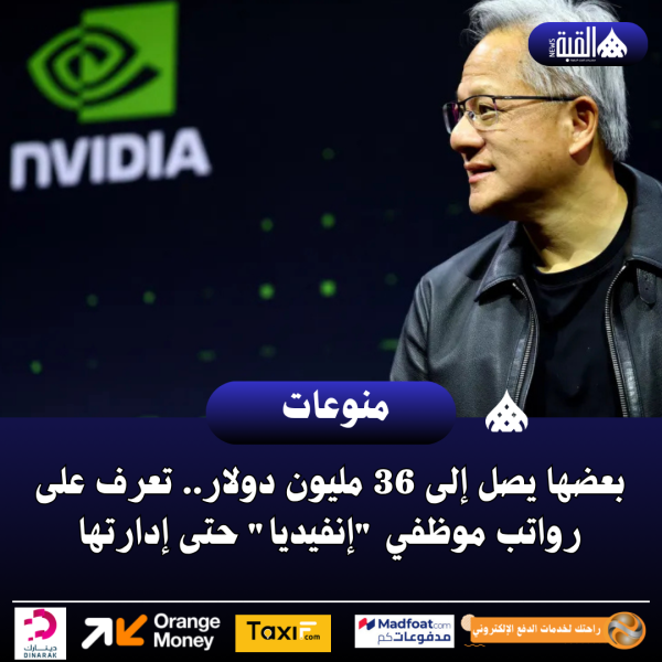 بعضها يصل إلى 36 مليون دولار.. تعرف على رواتب موظفي إنفيديا حتى إدارتها