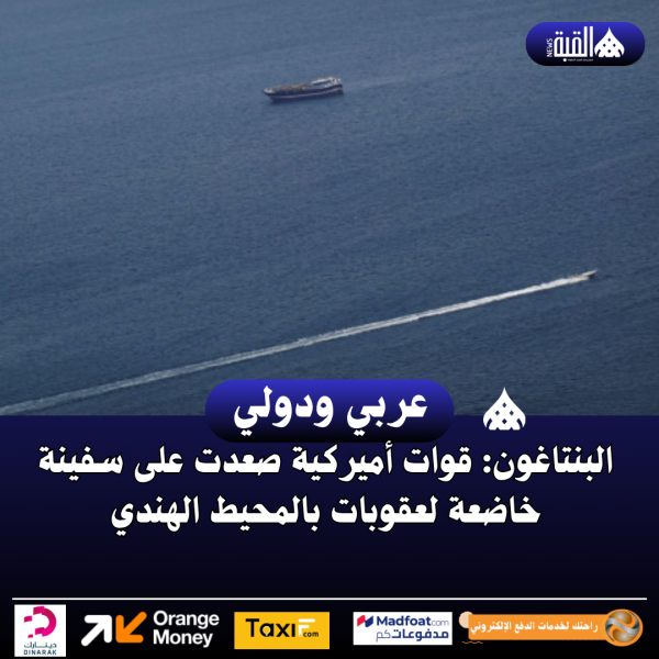 البنتاغون: قوات أميركية صعدت على سفينة خاضعة لعقوبات بالمحيط الهندي