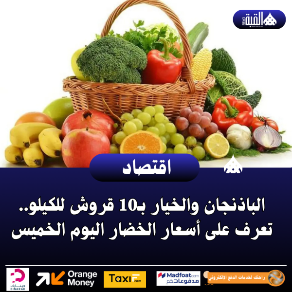 الباذنجان والخيار بـ10 قروش للكيلو.. تعرف على أسعار الخضار اليوم الخميس