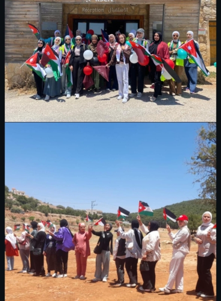 مركزي شباب وشابات الهاشمية النموذجي وعبين عبلين ينظمان مسيراً بالأعلام