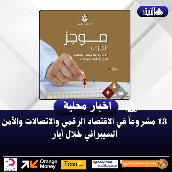 13 مشروعاً في الاقتصاد الرقمي والاتصالات والأمن السيبراني خلال أيار