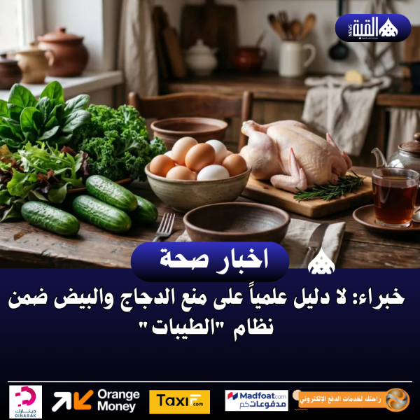 خبراء: لا دليل علمياً على منع الدجاج والبيض ضمن نظام الطيبات