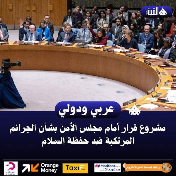 مشروع قرار أمام مجلس الأمن بشأن الجرائم المرتكبة ضد حفظة السلام