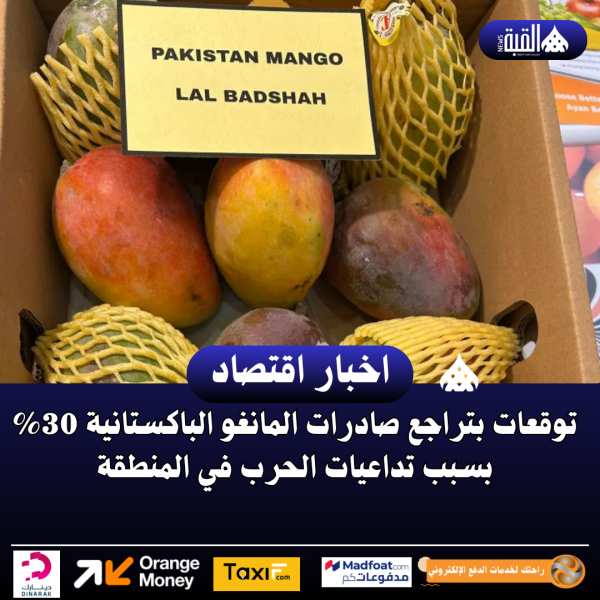 توقعات بتراجع صادرات المانغو الباكستانية 30 بسبب تداعيات الحرب في المنطقة