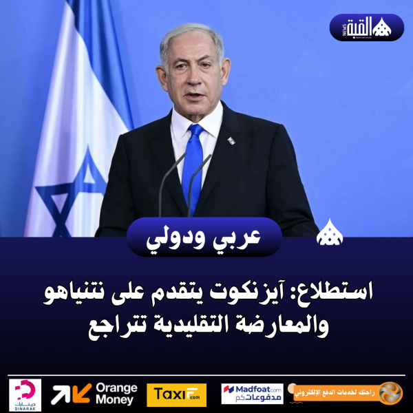 استطلاع: آيزنكوت يتقدم على نتنياهو والمعارضة التقليدية تتراجع