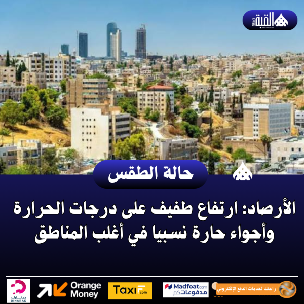 الأرصاد: ارتفاع طفيف على درجات الحرارة وأجواء حارة نسبيا في أغلب المناطق