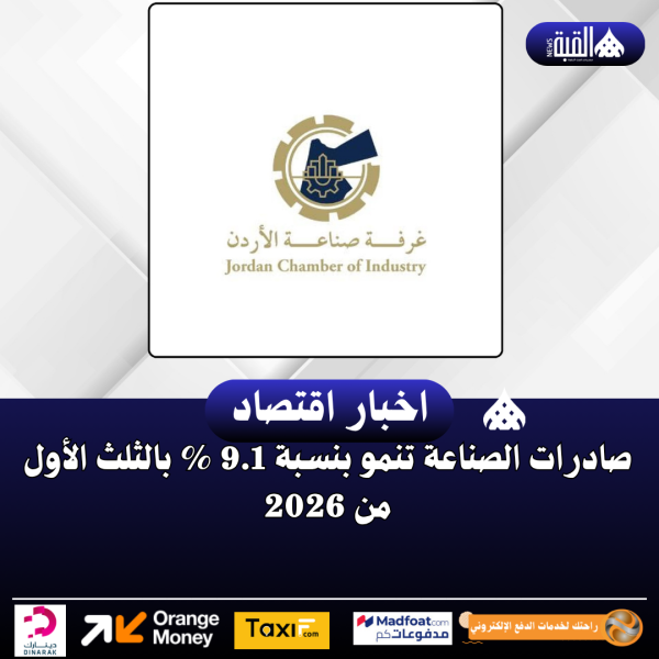 صادرات الصناعة تنمو بنسبة 9.1  بالثلث الأول من 2026