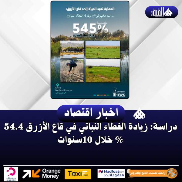 دراسة: زيادة الغطاء النباتي في قاع الأزرق 54.4  خلال 10سنوات