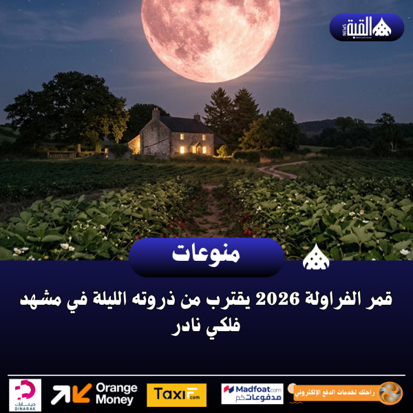 قمر الفراولة 2026 يقترب من ذروته الليلة في مشهد فلكي نادر