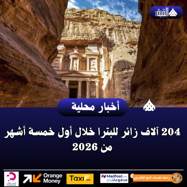 204 آلاف زائر للبترا خلال أول خمسة أشهر من 2026