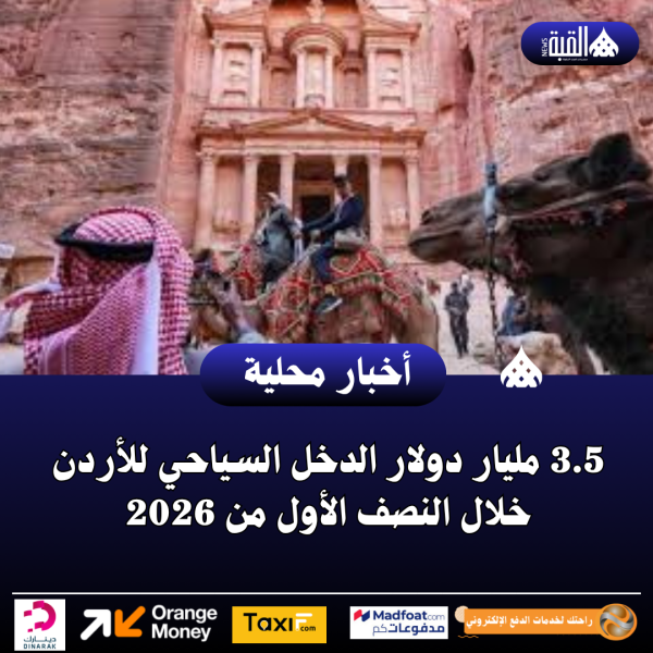 3.5 مليار دولار الدخل السياحي للأردن خلال النصف الأول من 2026