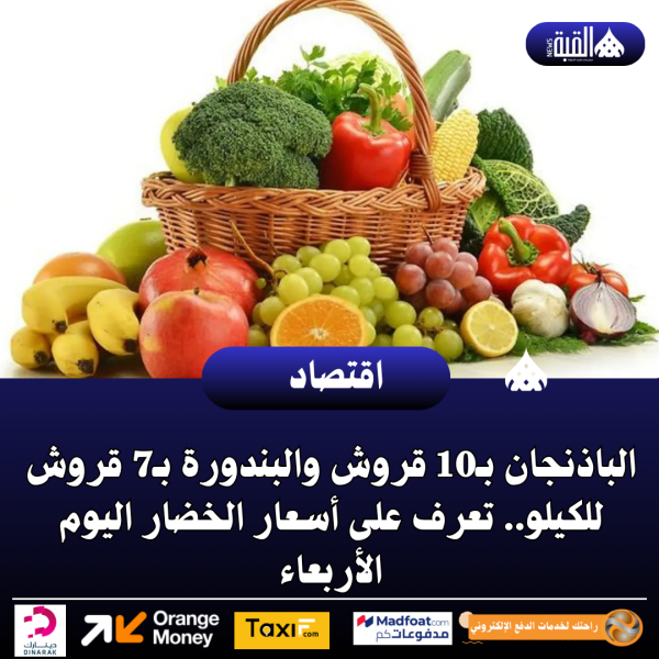 الباذنجان بـ10 قروش والبندورة بـ7 قروش  للكيلو.. تعرف على أسعار الخضار اليوم الأربعاء