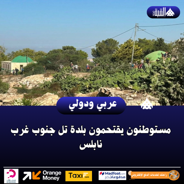 مستوطنون يقتحمون بلدة تل جنوب غرب نابلس