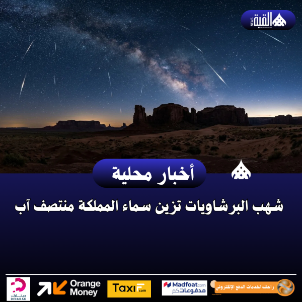 شهب البرشاويات تزين سماء المملكة منتصف آب