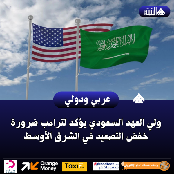 ولي العهد السعودي يؤكد لترامب ضرورة خفض التصعيد في الشرق الأوسط