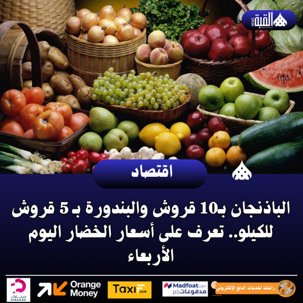 الباذنجان بـ10 قروش والبندورة بـ 5 قروش للكيلو.. تعرف على أسعار الخضار اليوم الأربعاء