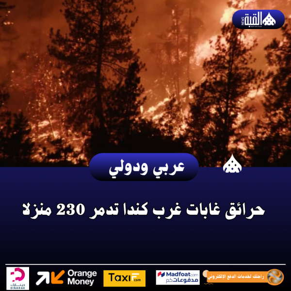حرائق غابات غرب كندا تدمر 230 منزلا