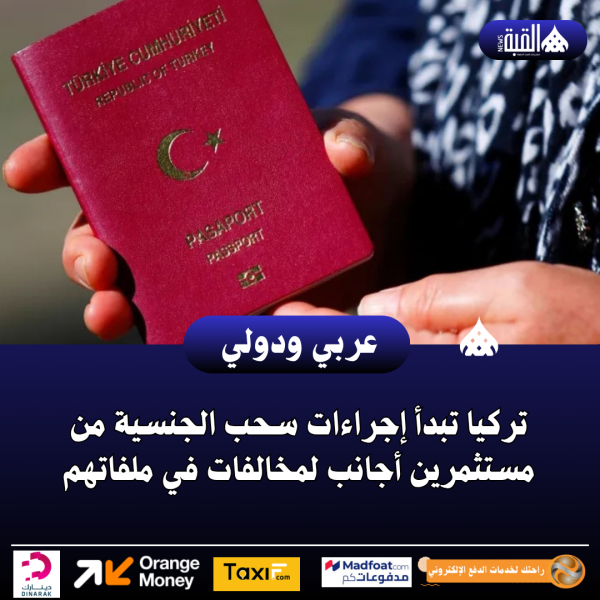 تركيا تبدأ إجراءات سحب الجنسية من مستثمرين أجانب لمخالفات في ملفاتهم