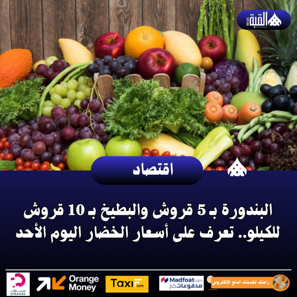 البندورة بـ 5 قروش والبطيخ بـ 10 قروش للكيلو.. تعرف على أسعار الخضار اليوم الأحد