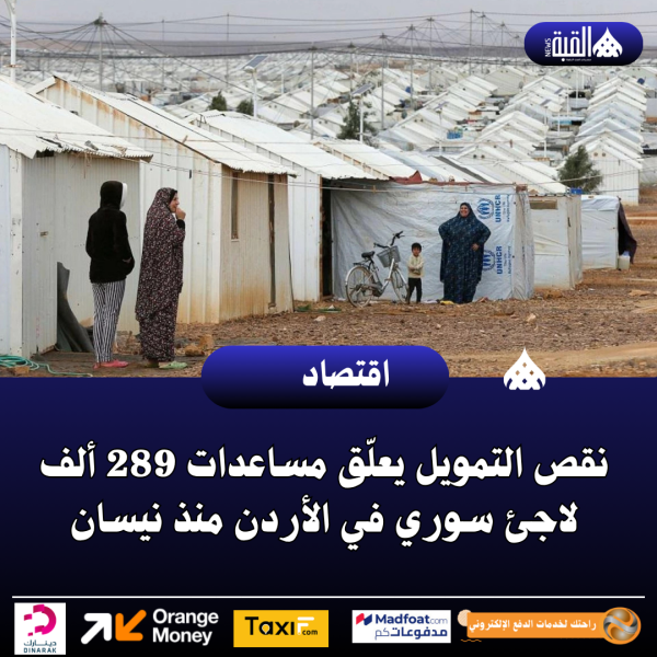 نقص التمويل يعلّق مساعدات 289 ألف لاجئ سوري في الأردن منذ نيسان