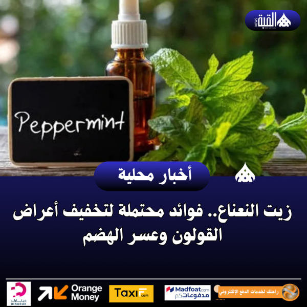 زيت النعناع.. فوائد محتملة لتخفيف أعراض القولون وعسر الهضم