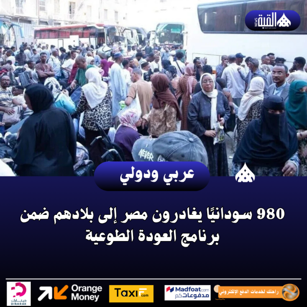 980 سودانيًا يغادرون مصر إلى بلادهم ضمن برنامج العودة الطوعية