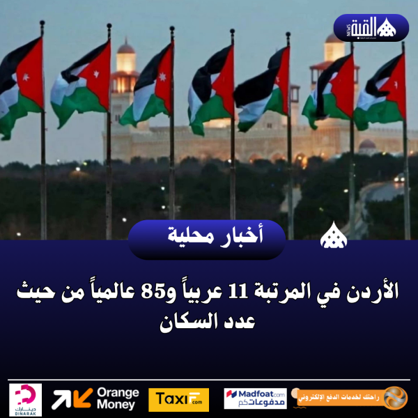 الأردن في المرتبة 11 عربياً و85 عالمياً من حيث عدد السكان