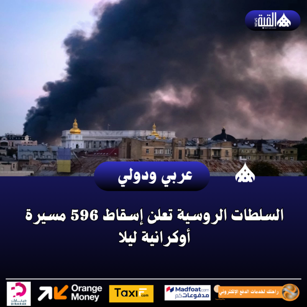 السلطات الروسية تعلن إسقاط 596 مسيرة أوكرانية ليلا