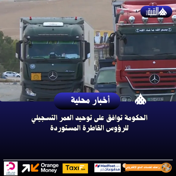 الحكومة توافق على توحيد العمر التسجيلي للرؤوس القاطرة المستوردة