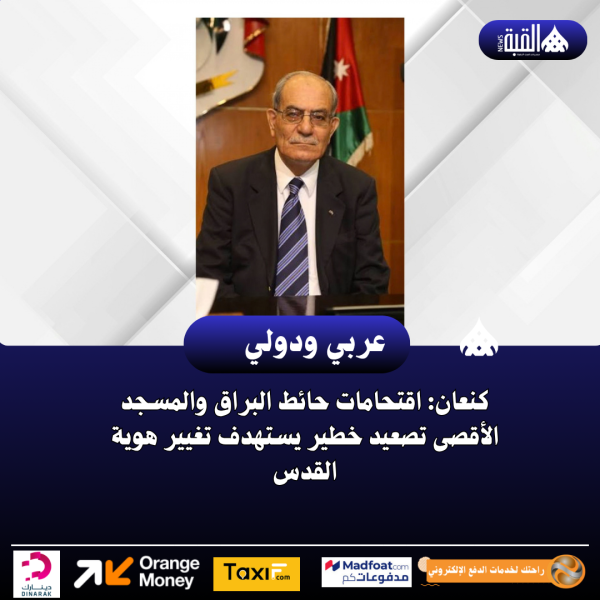 كنعان: اقتحامات حائط البراق والمسجد الأقصى تصعيد خطير يستهدف تغيير هوية القدس