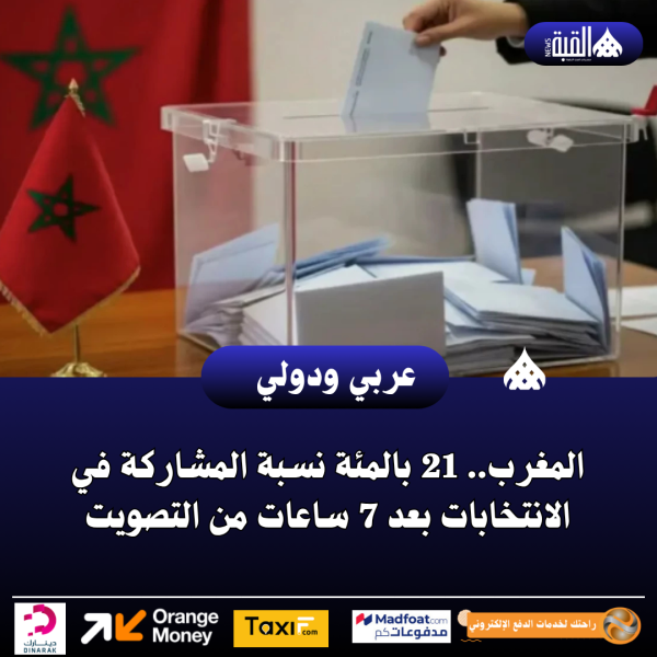 المغرب.. 21 بالمئة نسبة المشاركة في الانتخابات بعد 7 ساعات من التصويت