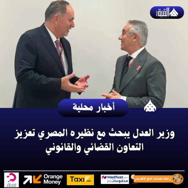 وزير العدل يبحث مع نظيره المصري تعزيز التعاون القضائي والقانوني