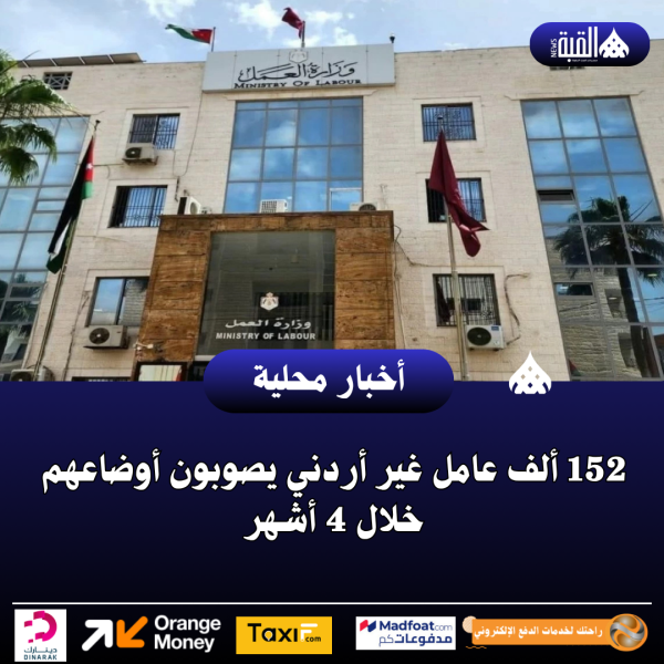 152 ألف عامل غير أردني يصوبون أوضاعهم خلال 4 أشهر