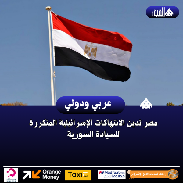 مصر تدين الانتهاكات الإسرائيلية المتكررة للسيادة السورية