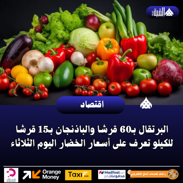 البرتقال بـ60 قرشا والباذنجان بـ15 قرشا للكيلو تعرف على أسعار الخضار اليوم الثلاثاء