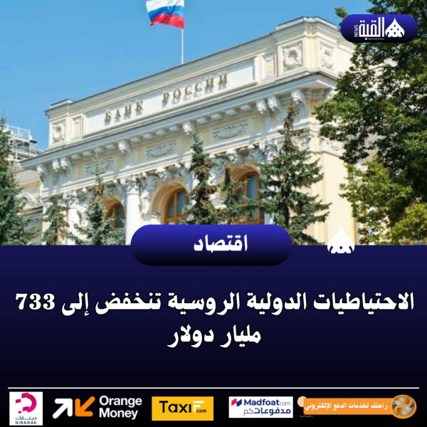 الاحتياطيات الدولية الروسية تنخفض إلى 733 مليار دولار