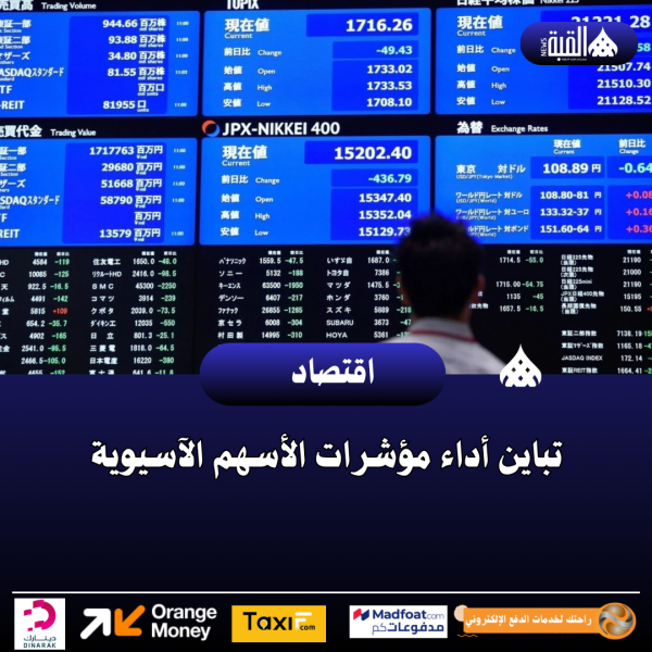 تباين أداء مؤشرات الأسهم الآسيوية