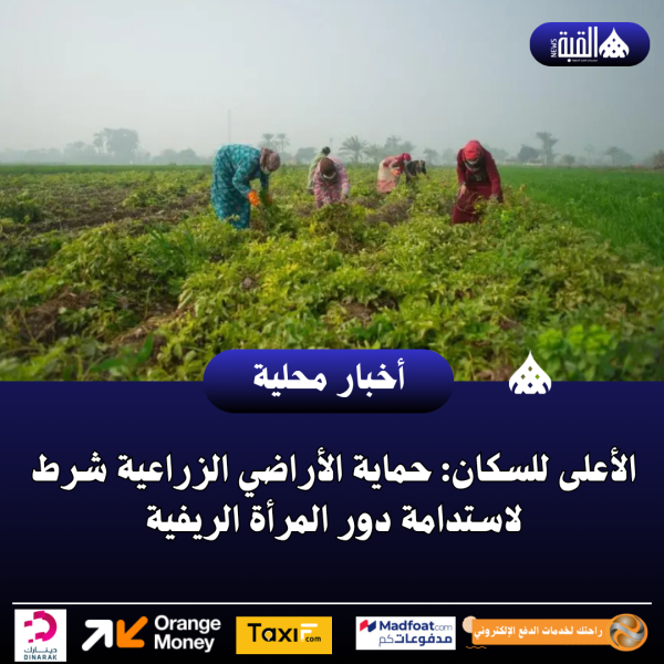 الأعلى للسكان: حماية الأراضي الزراعية شرط لاستدامة دور المرأة الريفية